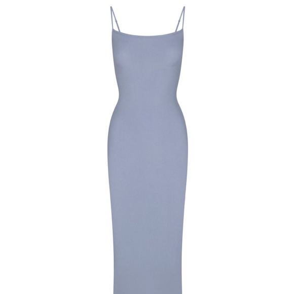 SKIMS Dresses & Skirts - NWT Skims soft rib lounge long slip dress in grey / slate - sold out color!